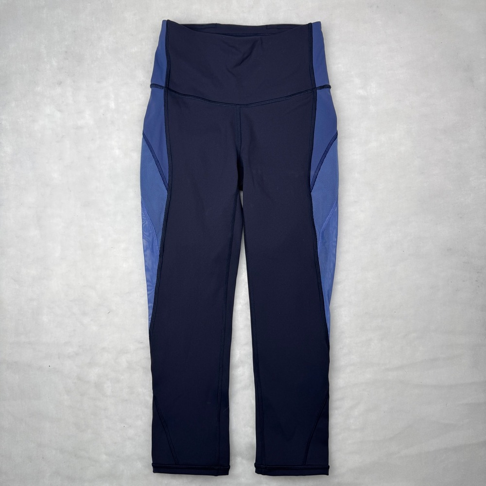 Lululemon Color Me Ombre Crop Legging Sz 4 Tight Gatsby Blue Gorp Athleisure